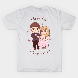 let's get married bride and groom T-Shirt